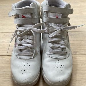 REEBOK freestyle high top white sneakers womens size 7.5
